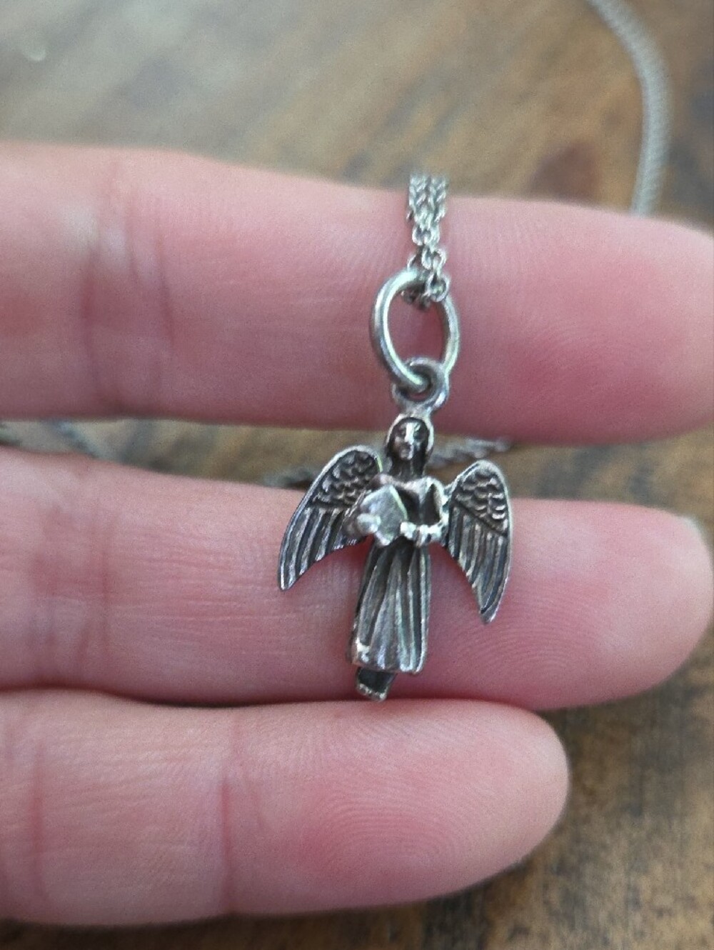Sterling Silver 925 Angel Necklace - Picture 2 of 3